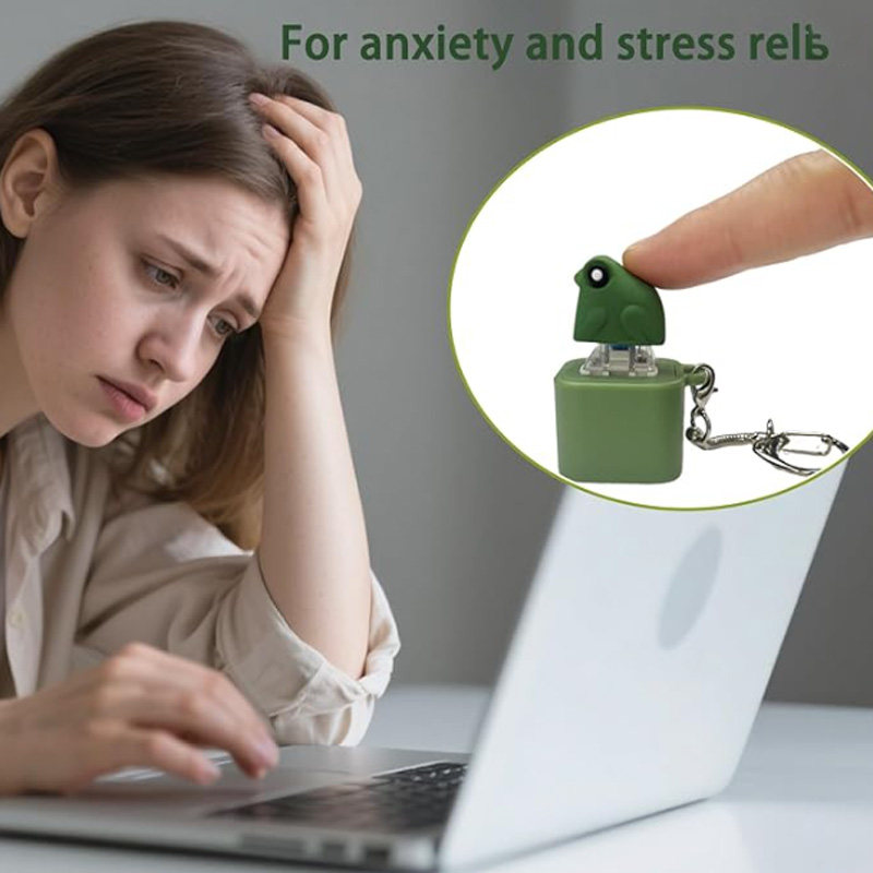 Stress relief frog keychain