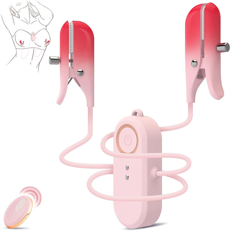 Electric remote control nipple vibrator