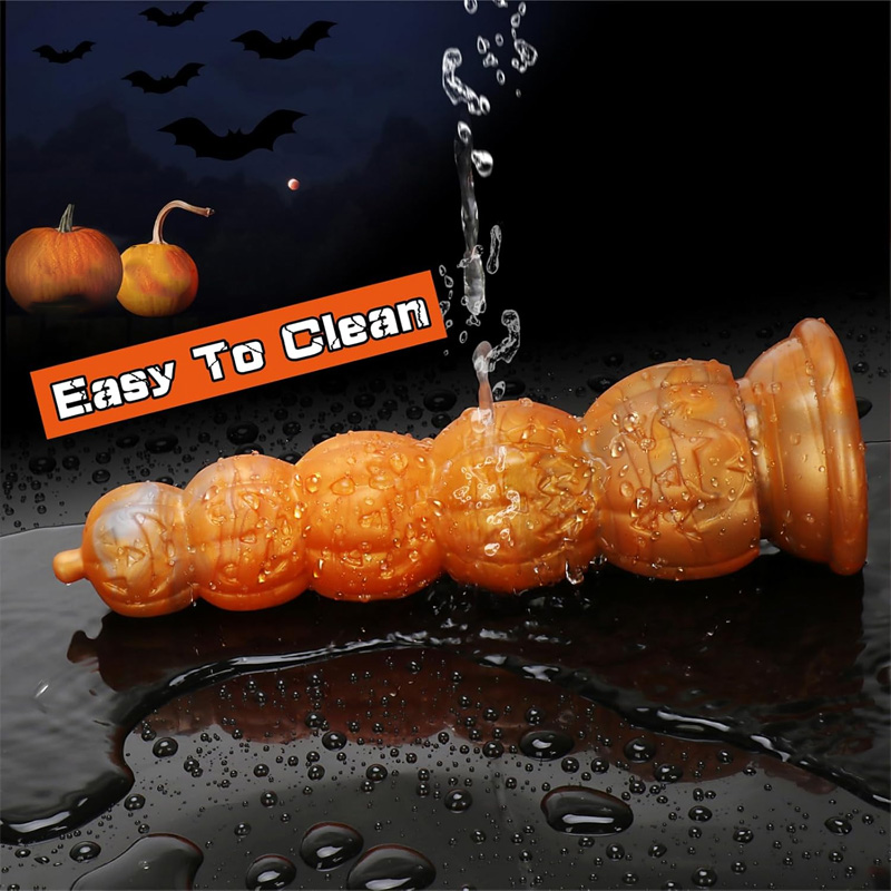 Halloween pumpkin shaped silicone butt plug