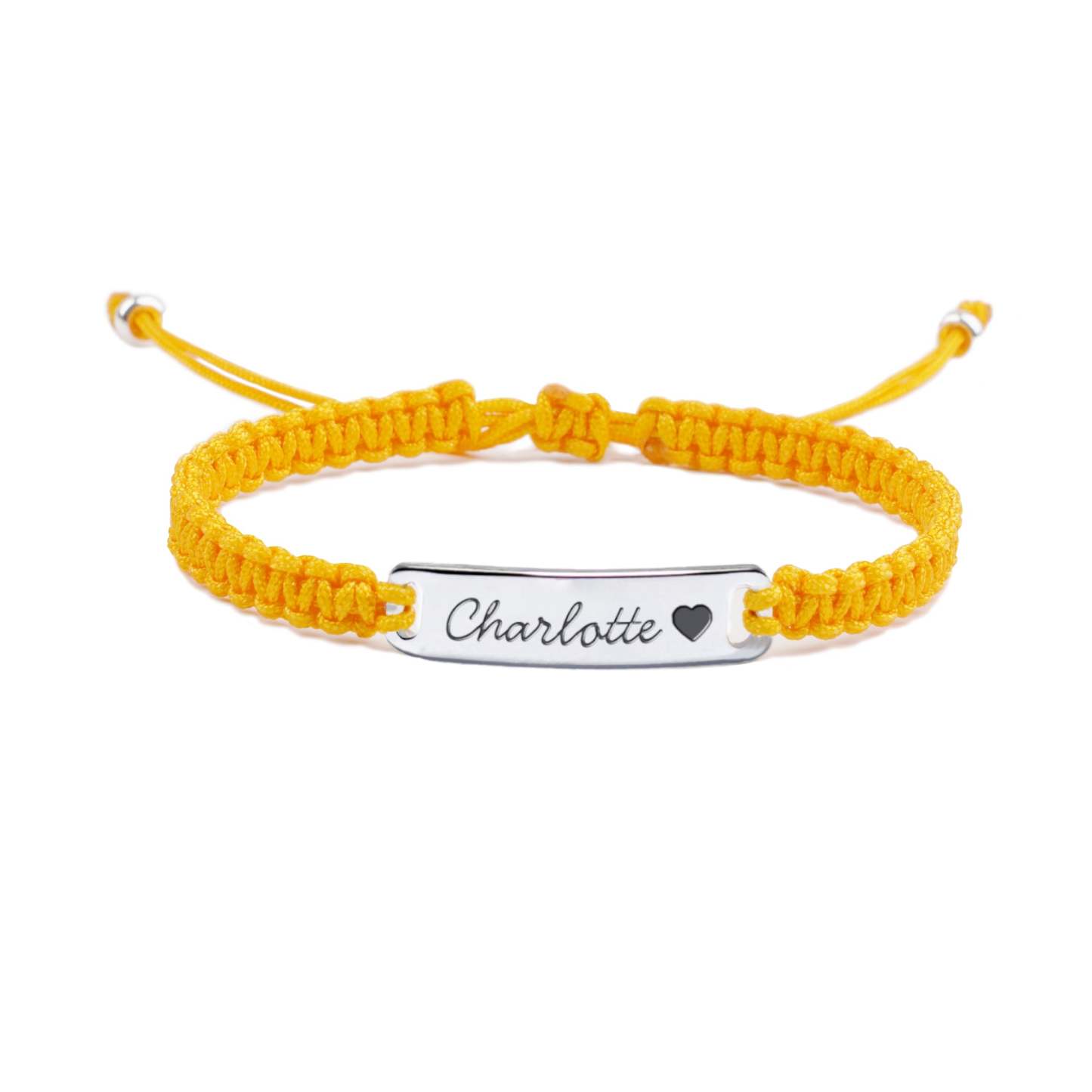 Personalized Hand-Woven Cord Children's Identity Bracelet