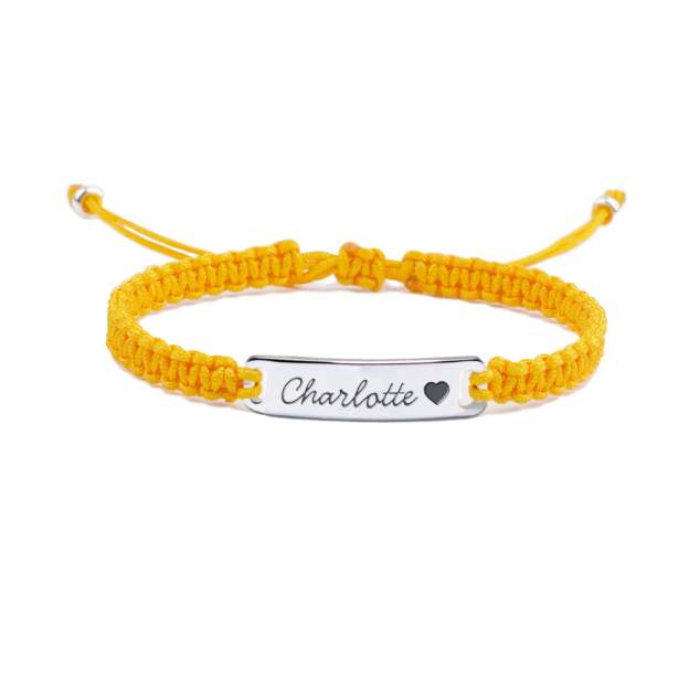 Personalized Hand-Woven Cord Children's Identity Bracelet