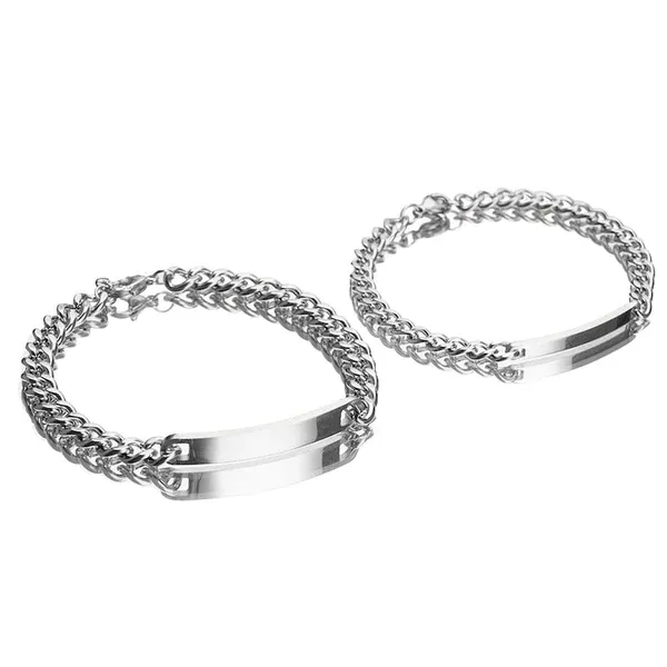 Engraved Couples Bracelet set