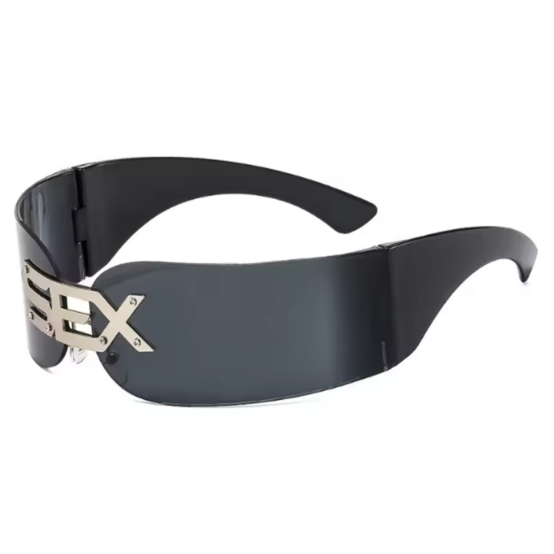 New punk frameless integrated glasses