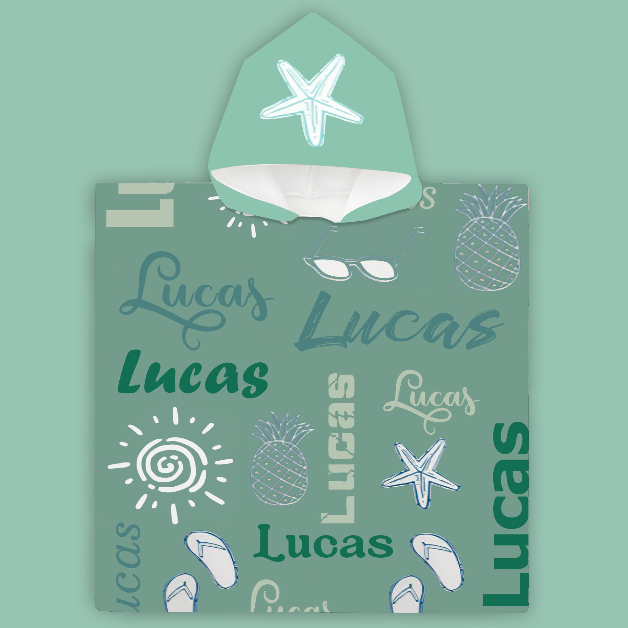 Personalized hooded beach towel perfect for summer and the beach