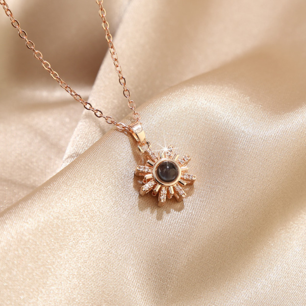 Personalized Snowflake Projection Necklace