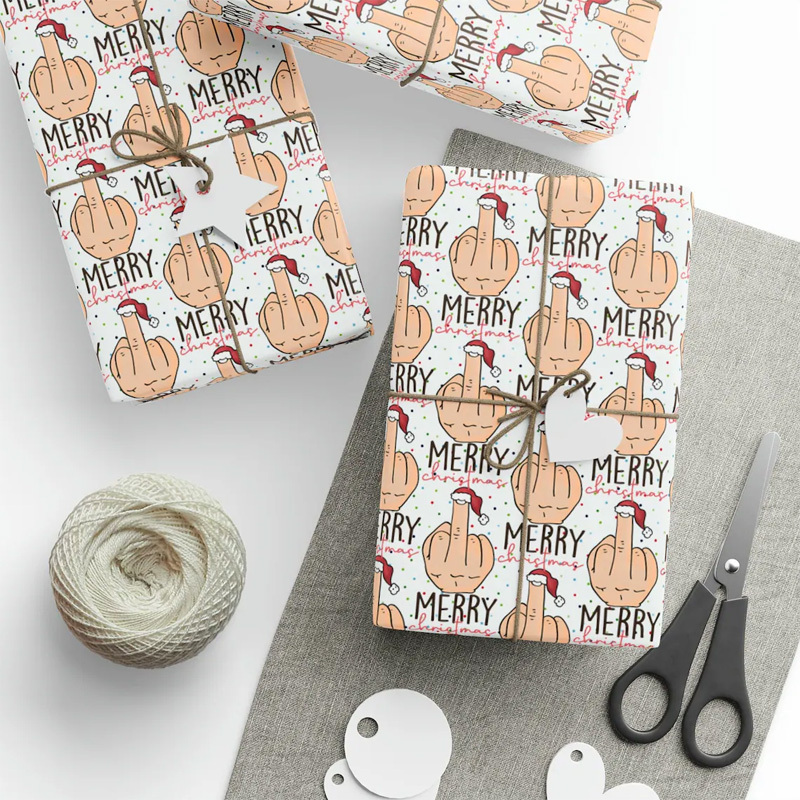Funny Middle Finger Wrapping Paper