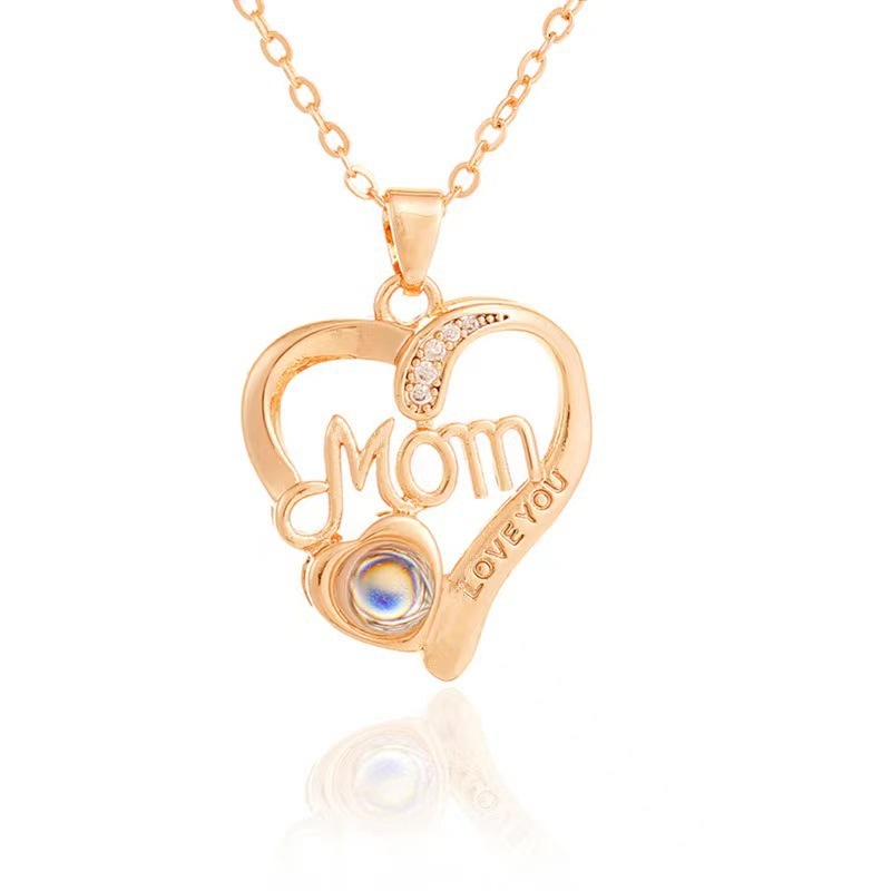 Personalized Mother Heart Projection Necklace