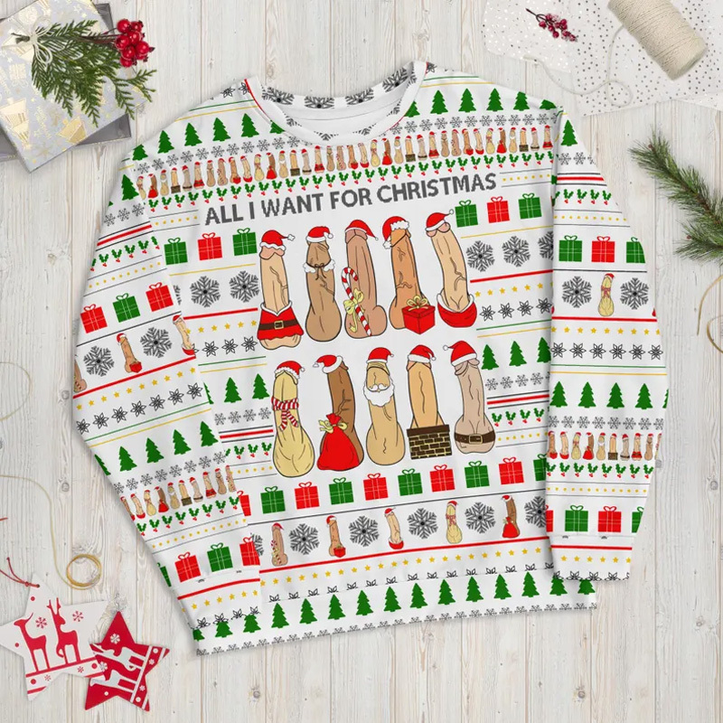 Christmas long-sleeved crew neck sweatshirt