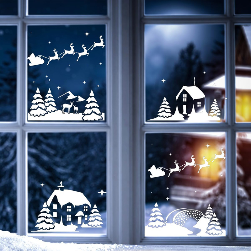 Christmas window printing decorations