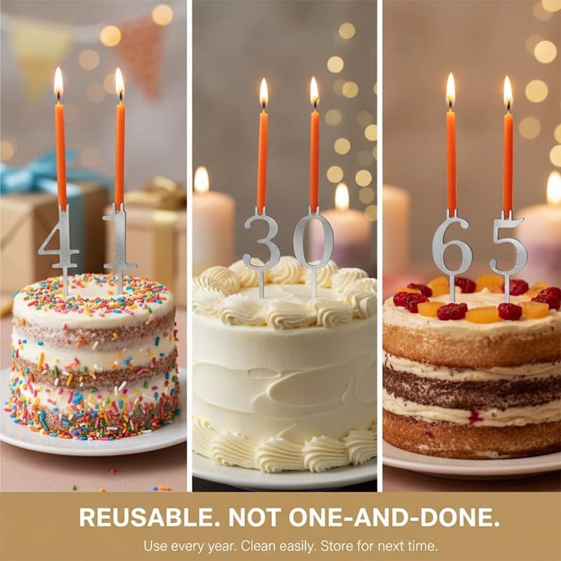 Digital birthday candle holder set