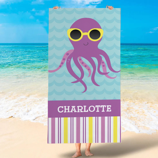 Cute personalized kids towels perfect for summer and the beach