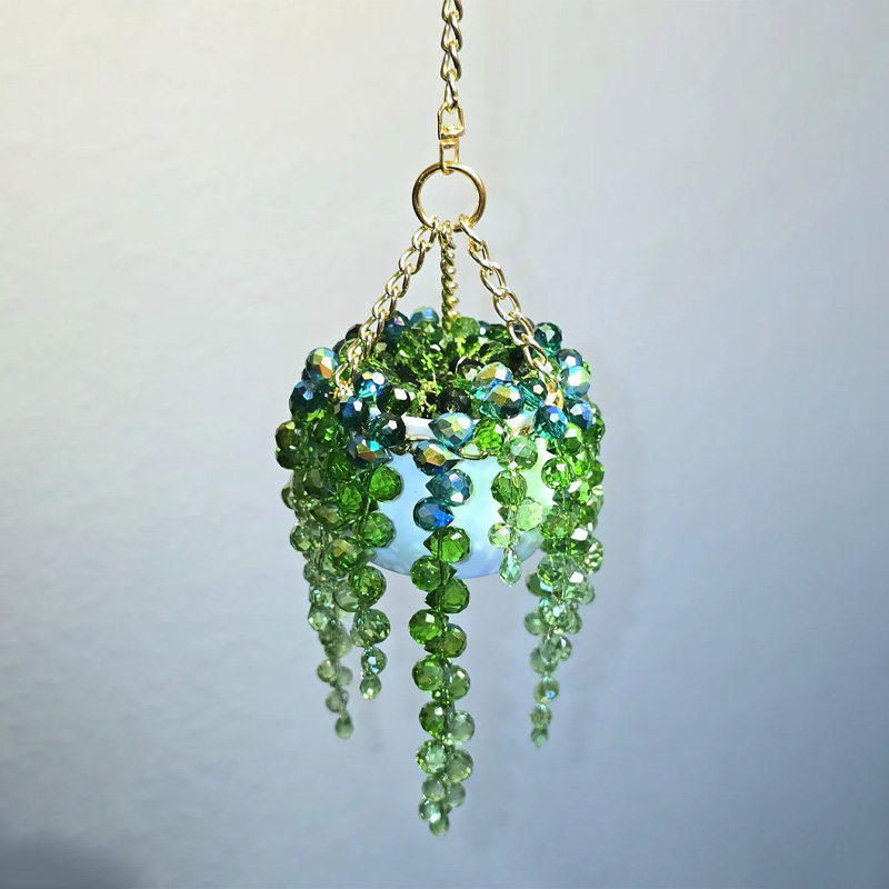 Creative Crystal Bead Hanging Basket