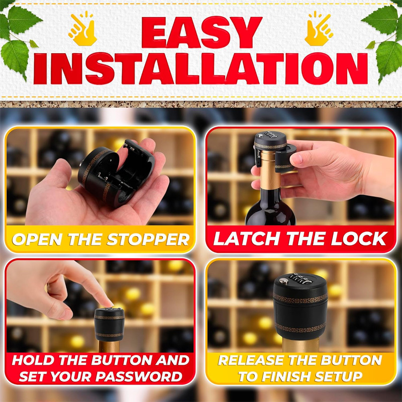 Wine bottle cap combination lock