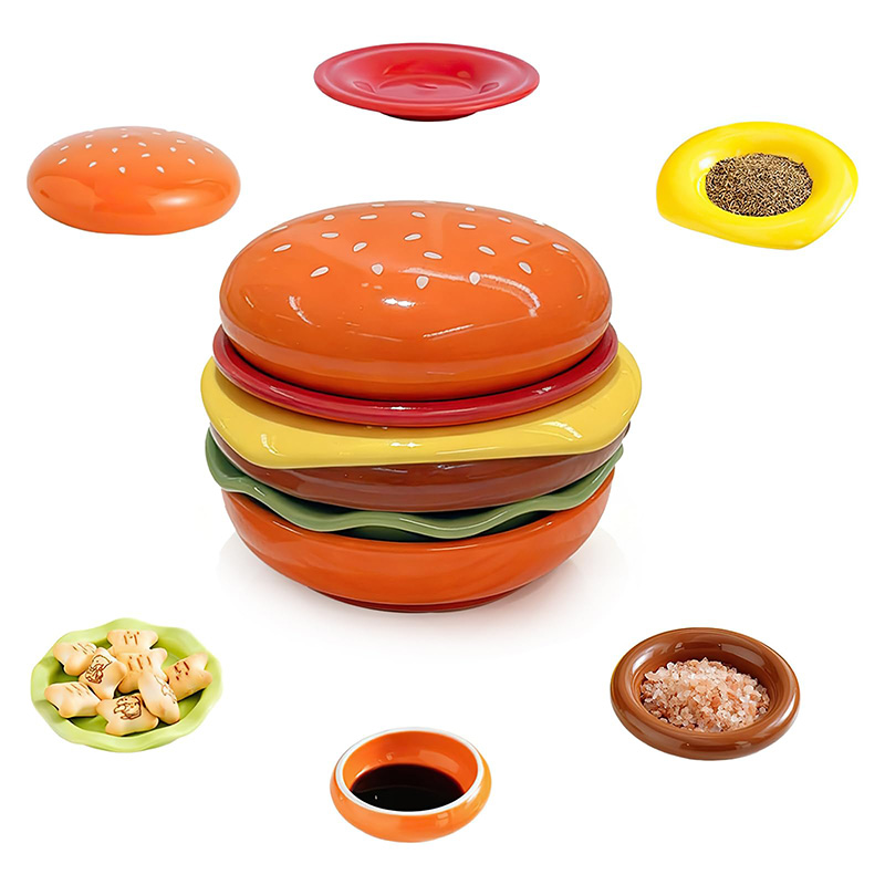Creative hamburger dipping sauce dish