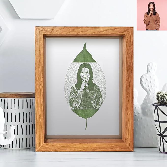 Personalized and Peace leaf engraving