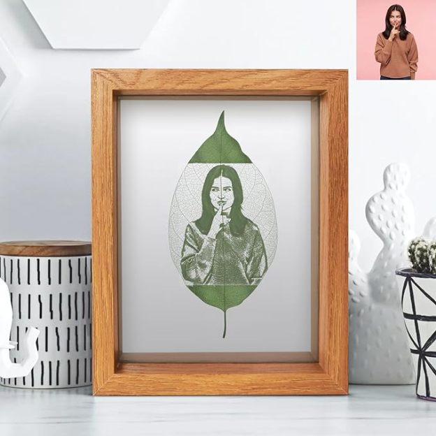 Personalized and Peace leaf engraving