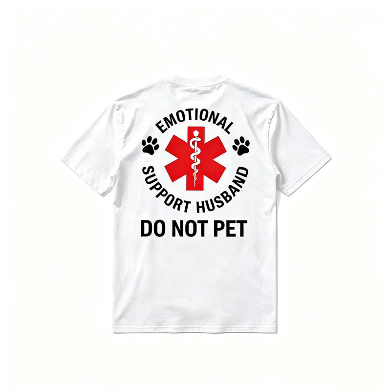 Emotional Support Husband Funny Graphic Men T-Shirt