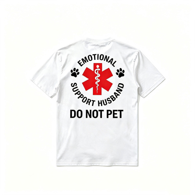 Emotional Support Husband Funny Graphic Men T-Shirt