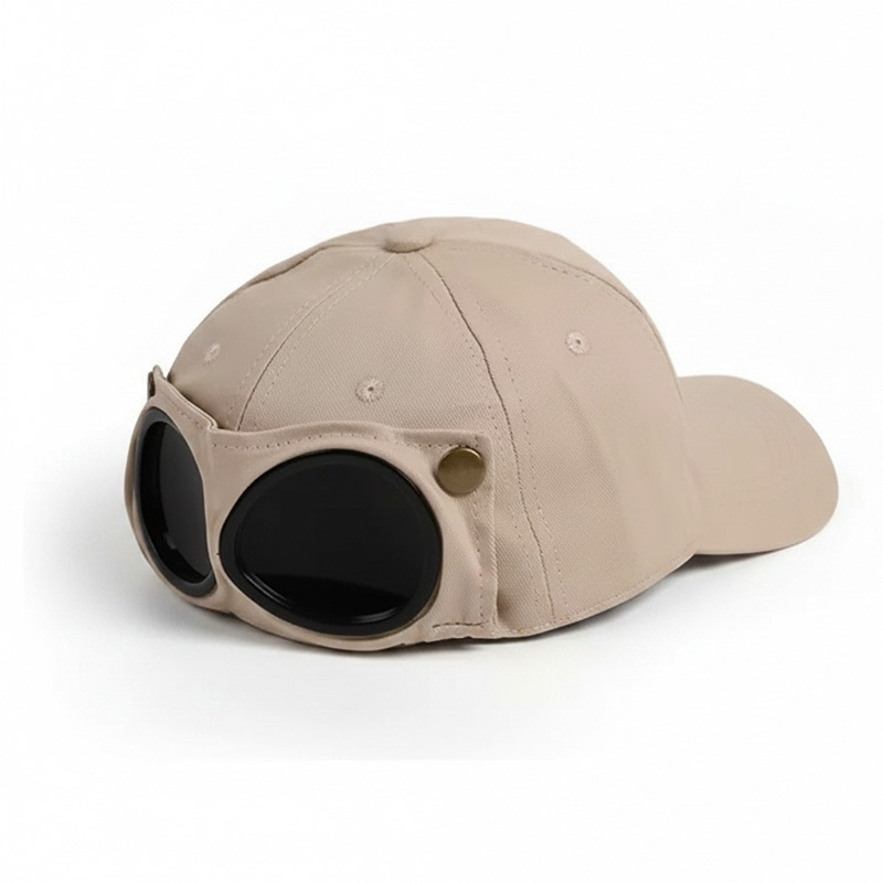 Retro aviator goggles baseball cap