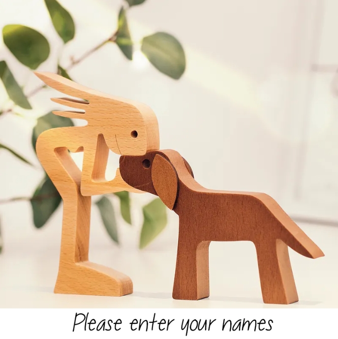 Personalized Custom Wooden Pet Carvings - The Love Between You And You