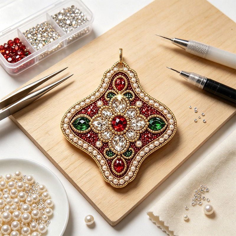 DIY Pearl and Diamond Christmas Decorations