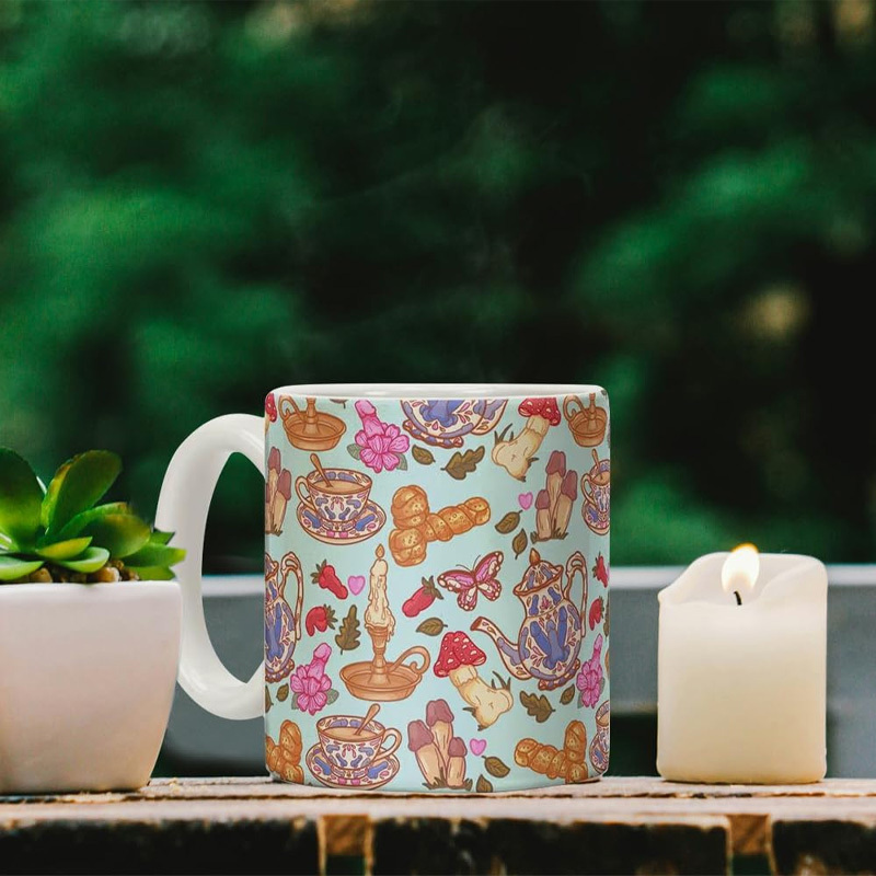 Fun plant print mug