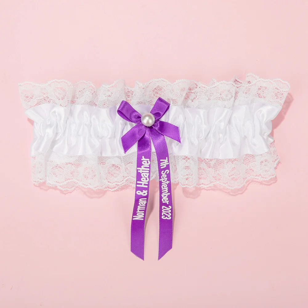 Stretch Pearl Lace Bow Garter
