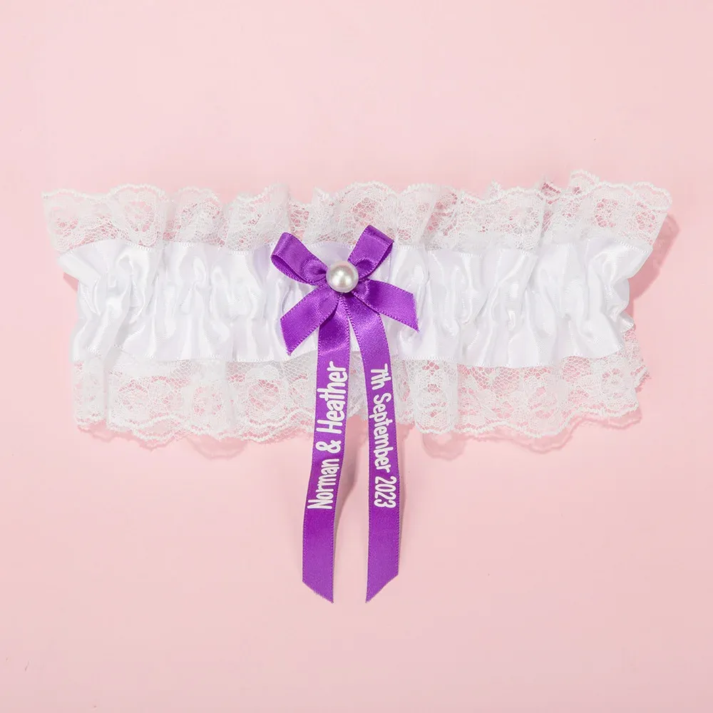 Stretch Pearl Lace Bow Garter