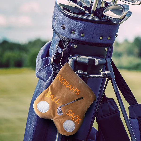 Personalised Funny Flannel Golf Ball Bag Sack with Custom Name Funny Golf Gift for Golf Lovers Men Father Husband
