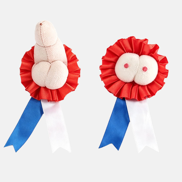 Fun novelty ribbon badge