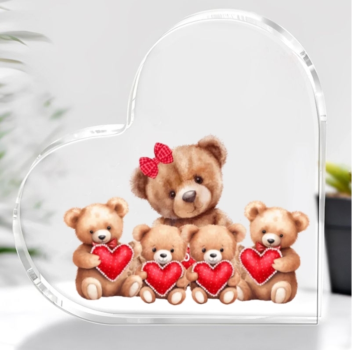 Mama Bear With Little Kids Personalized Acrylic Plaque