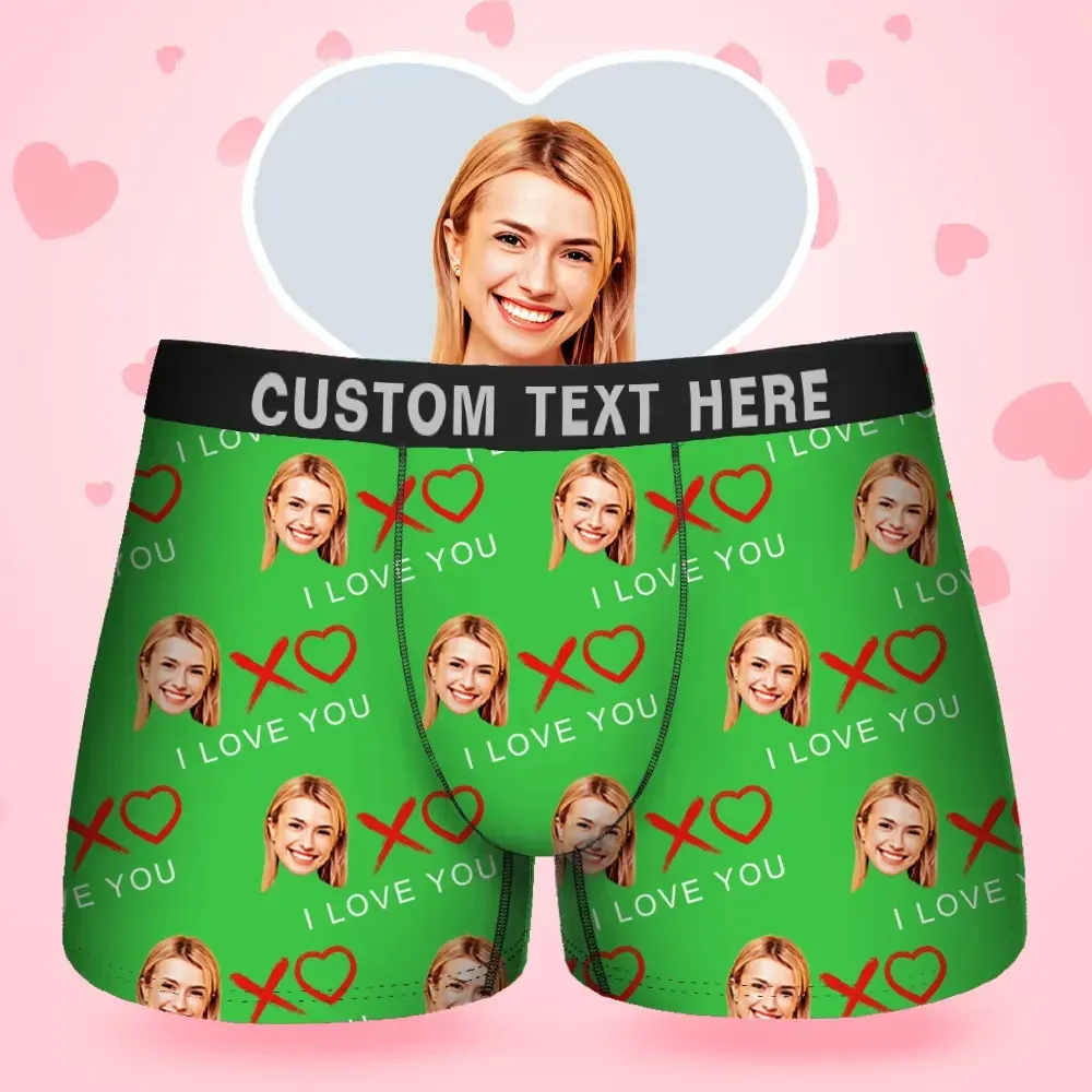 Custom Face Men's BoxerTo Do List For Boyfriend Style Underwear, Birthday Gifts for Husband, Waistband Text Boxer Gift