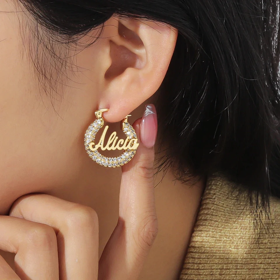 Kids Dazzled Name Earrings