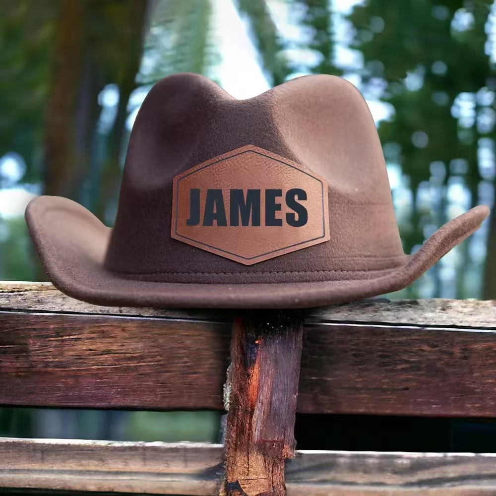 Personalized Leather Patch Cowboy Hat for Comfort & Unique