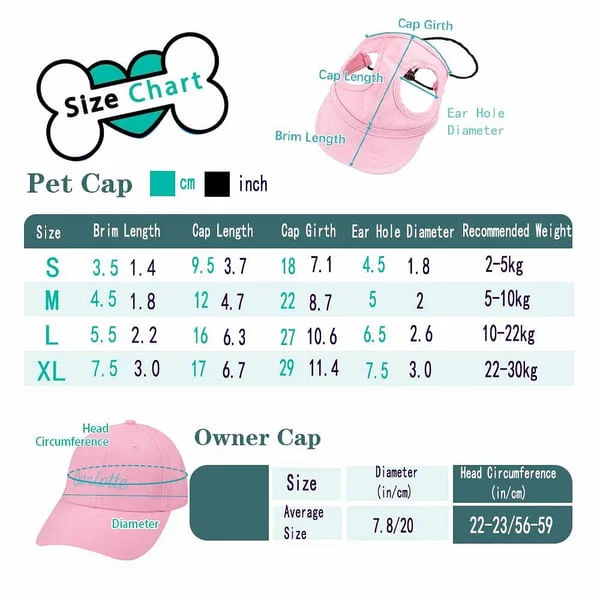 Personalized owner and dog embroidered name cap set, the perfect birthday gift for dog moms, dads and pet lovers