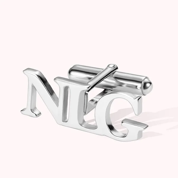 Personalized Monogram Initial Letter Name Cufflinks Set of 2 Birthday Father's Day Christmas Gift for Men