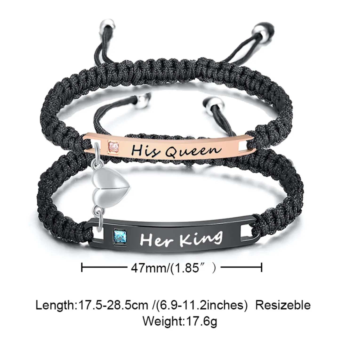 Magnetic Couple Bracelets for Men and Women One Pair