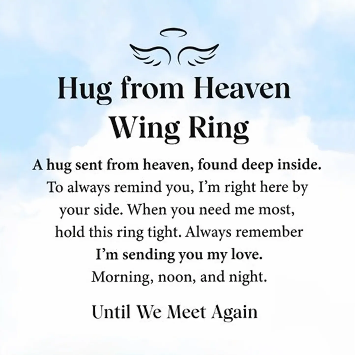 Personalized Hug from Heaven Wing Birthstone Ring