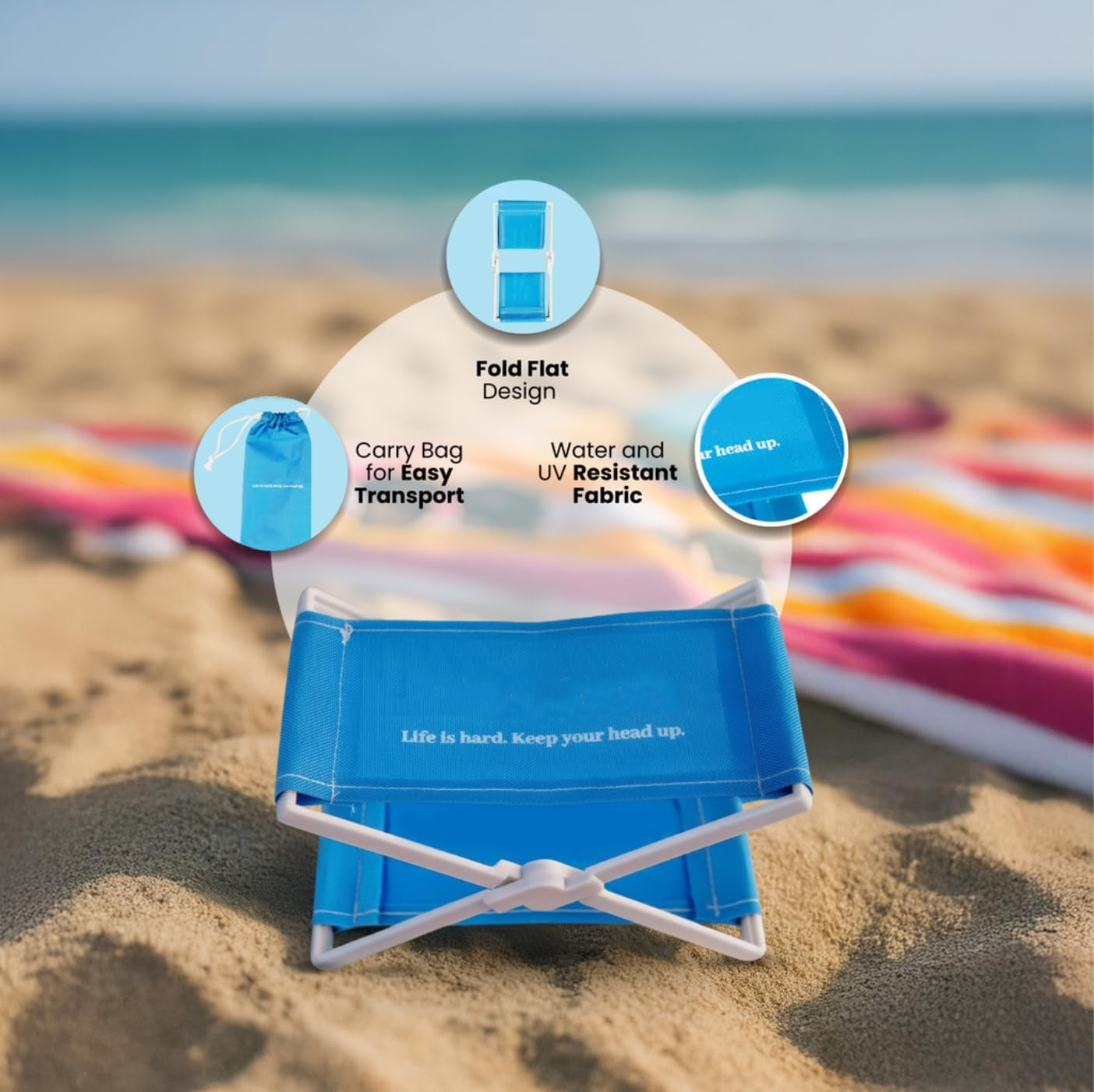 Foldable Beach Headrest Chair