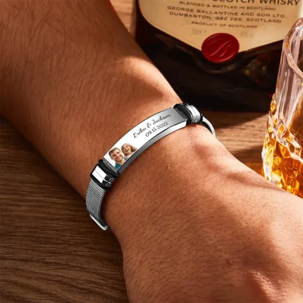 Personalized Stainless Steel Engraved Bracelet Gift