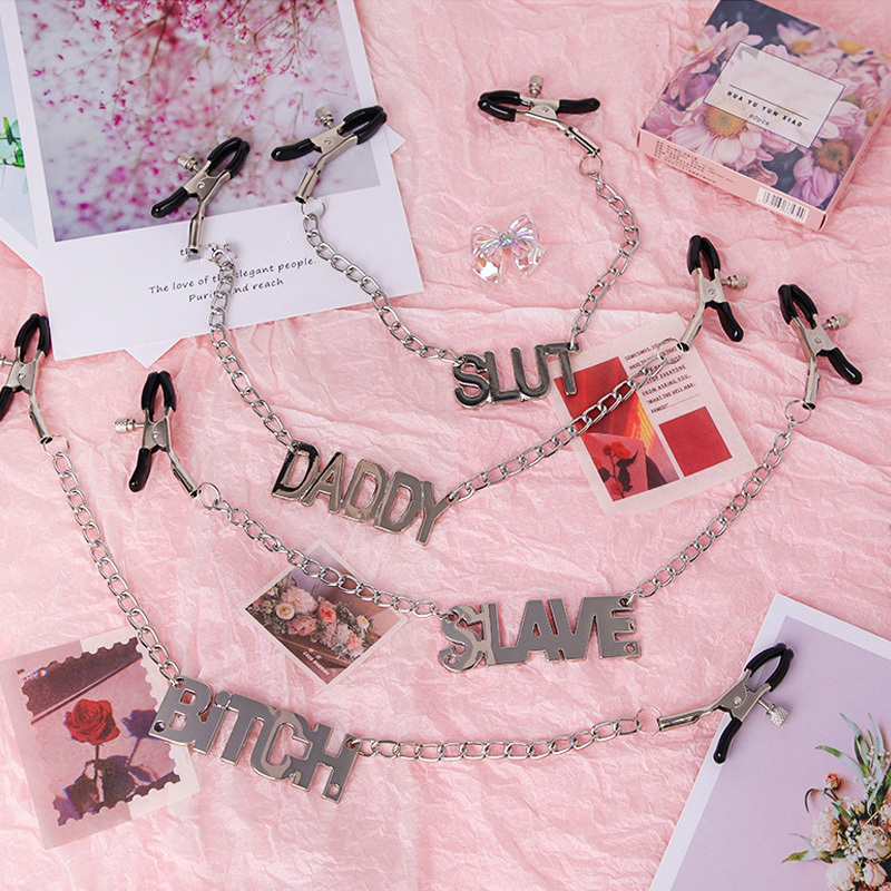 Personalized metal letter nipple clamps