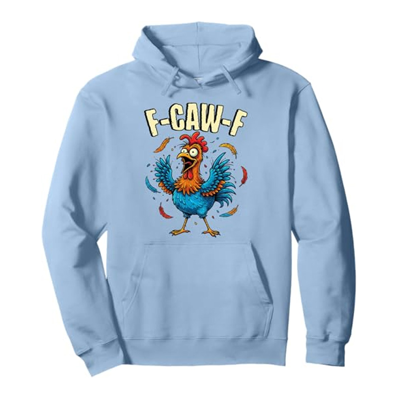 Funny rooster print sweatshirt with hood
