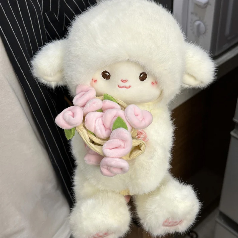 Rose Bouquet Lamb Doll