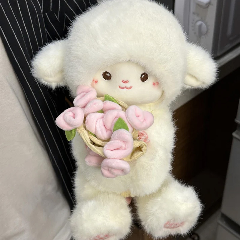 Rose Bouquet Lamb Doll