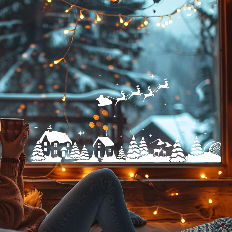 Christmas window printing decorations