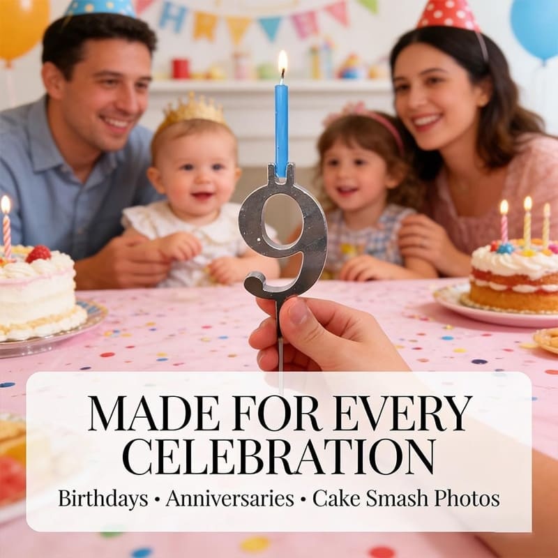 Digital birthday candle holder set