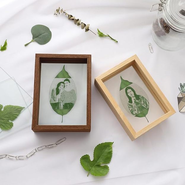 Personalized and Peace leaf engraving