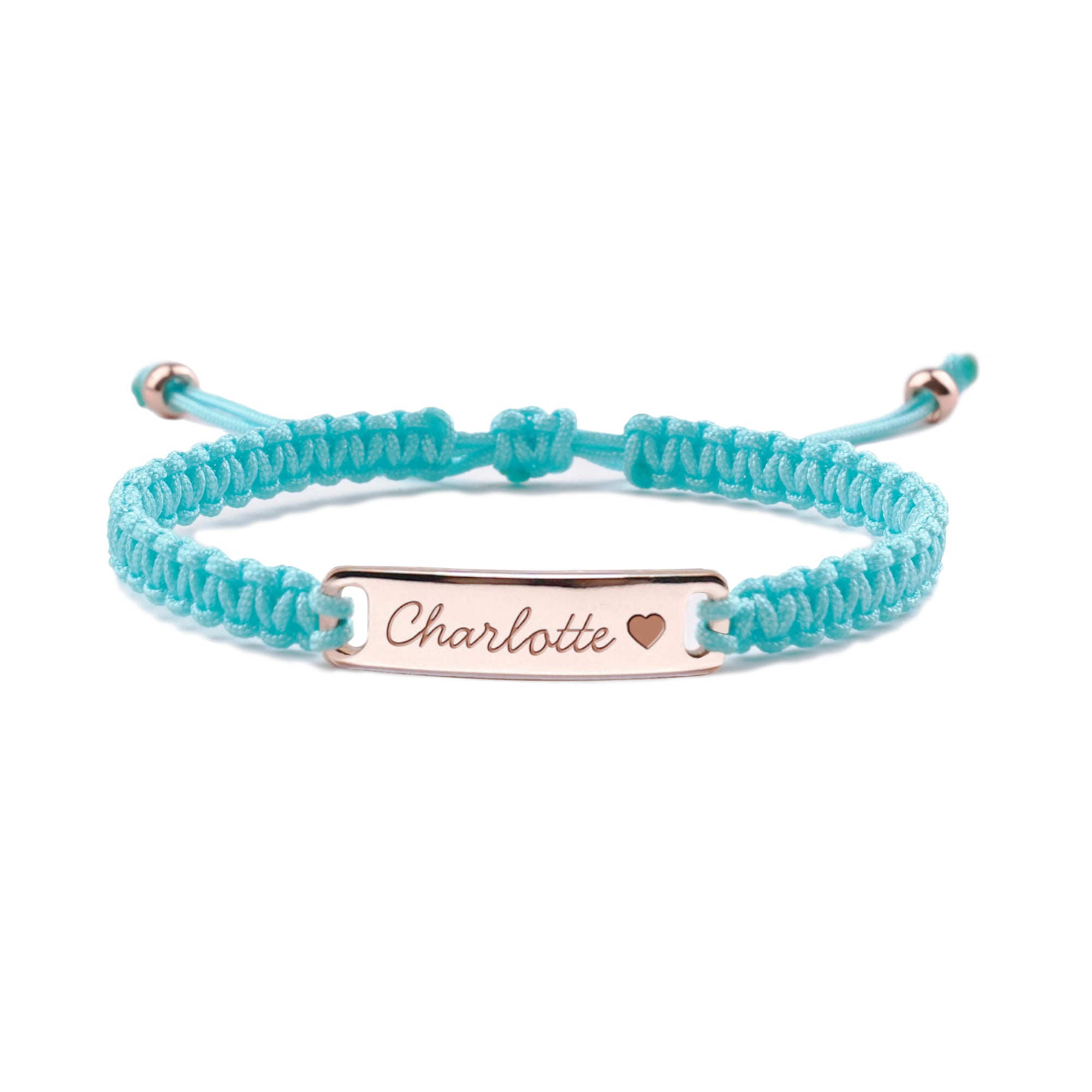 Personalized Hand-Woven Cord Children's Identity Bracelet