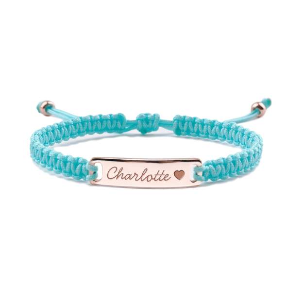 Personalized Hand-Woven Cord Children's Identity Bracelet
