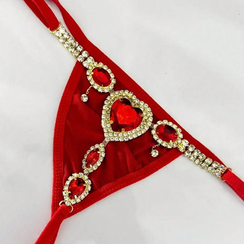 Heart-shaped sequined underwear